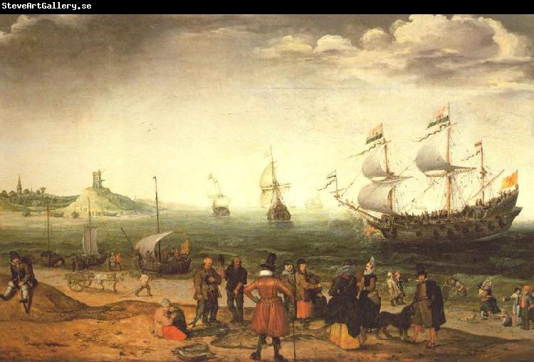 Adam Willaerts The painting Coastal Landscape with Ships by the Dutch painter Adam Willaerts